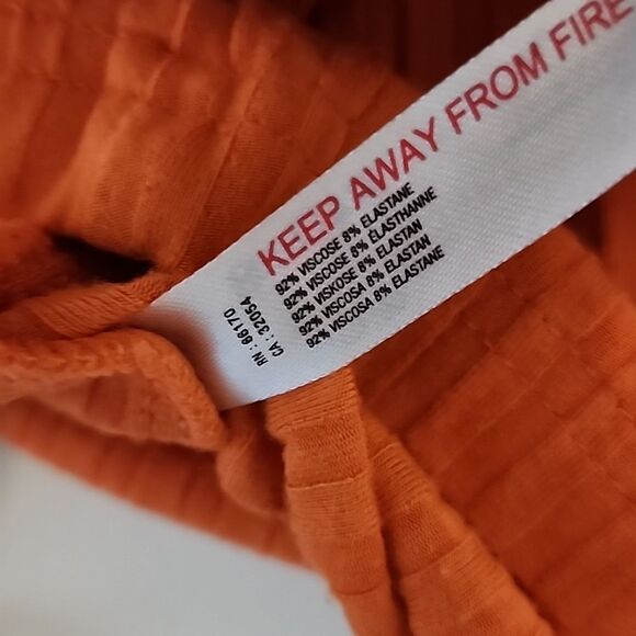 Free People Movement Vibrant Orange Ribbed Racer Tank Top S (Bx15) - Picture 5 of 6